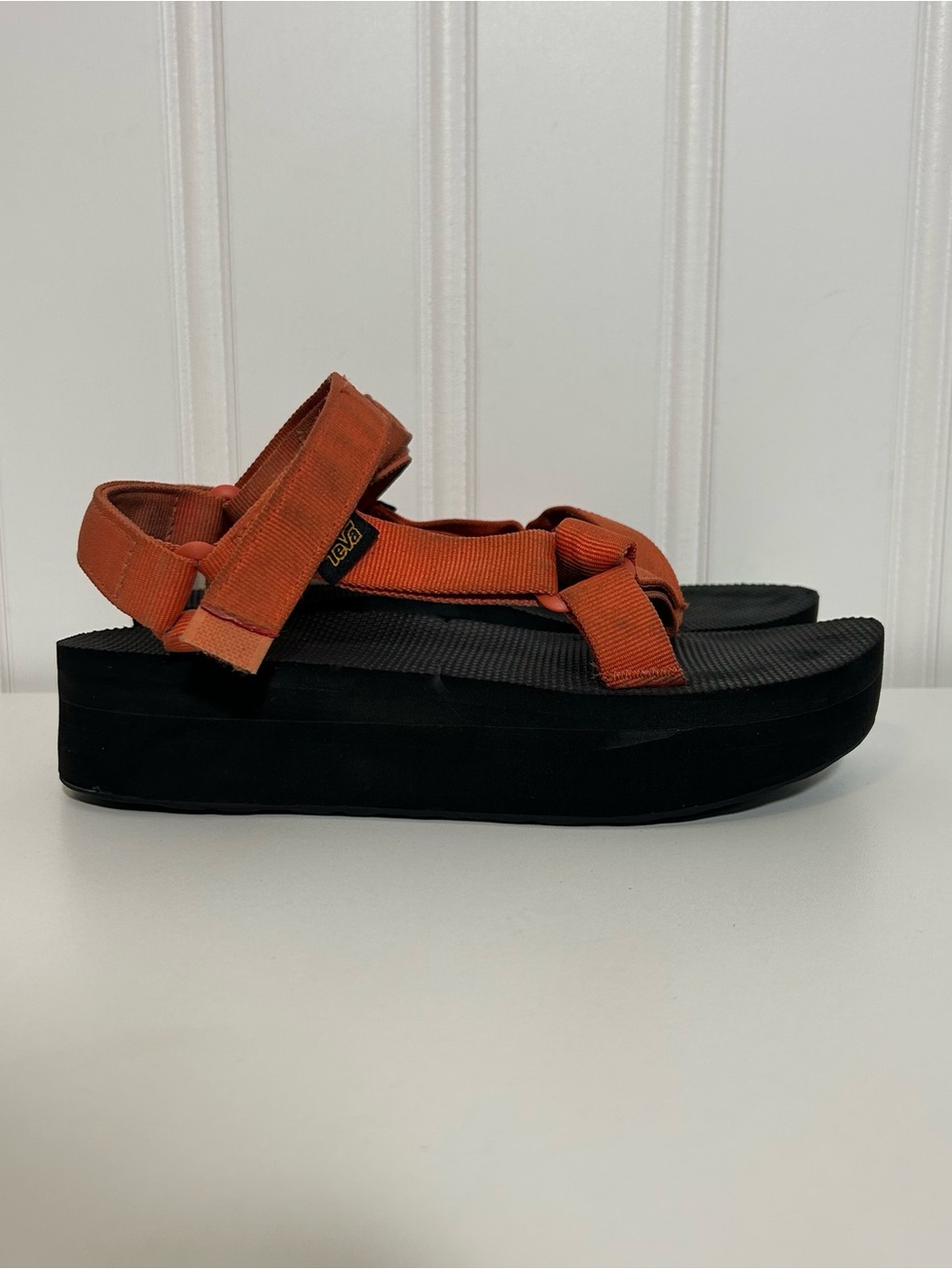 Teva midform platform Women's Orange black Strap Platform Sandals